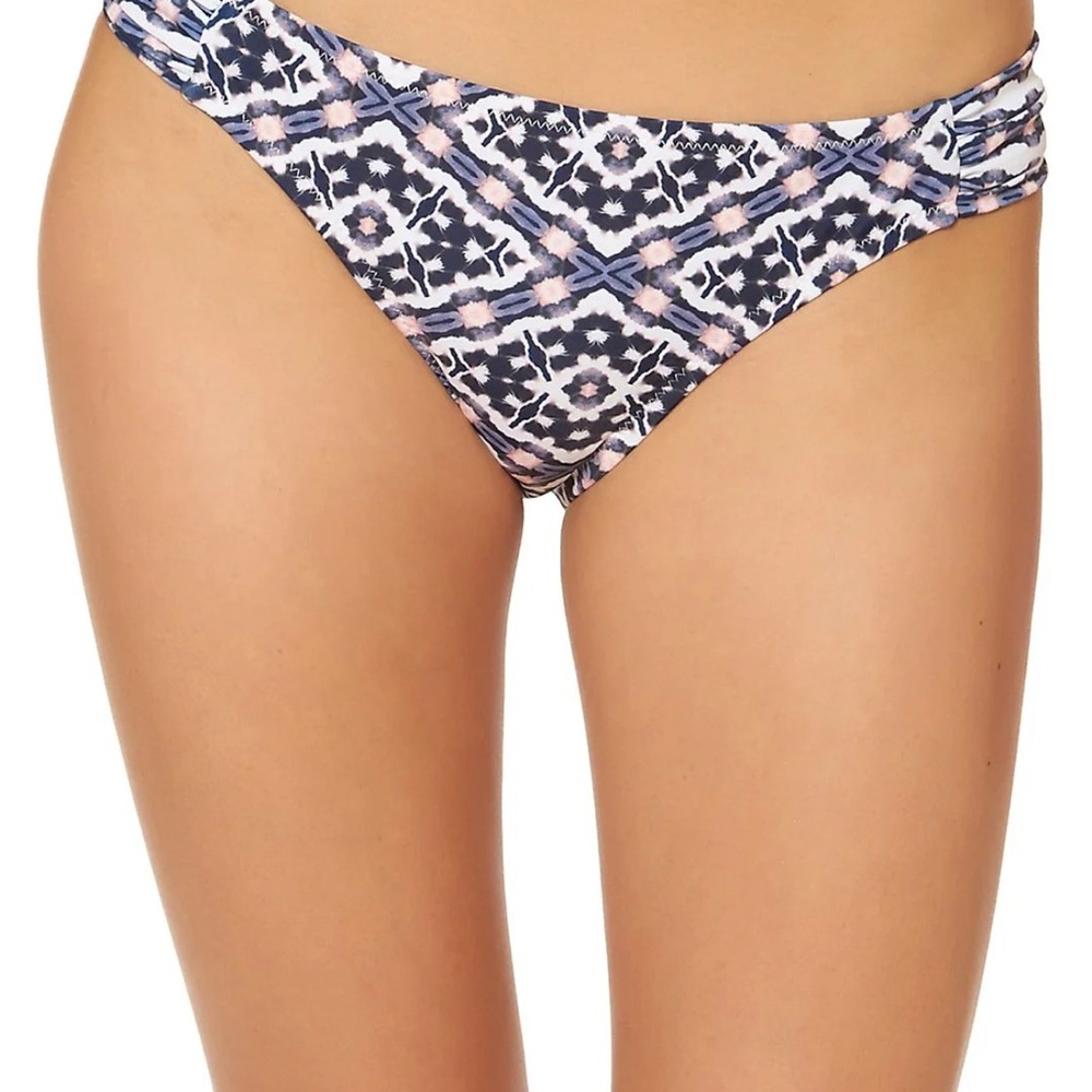 Jessica Simpson Navy and Pink Patterned Bikini BOTTOM ONLY
